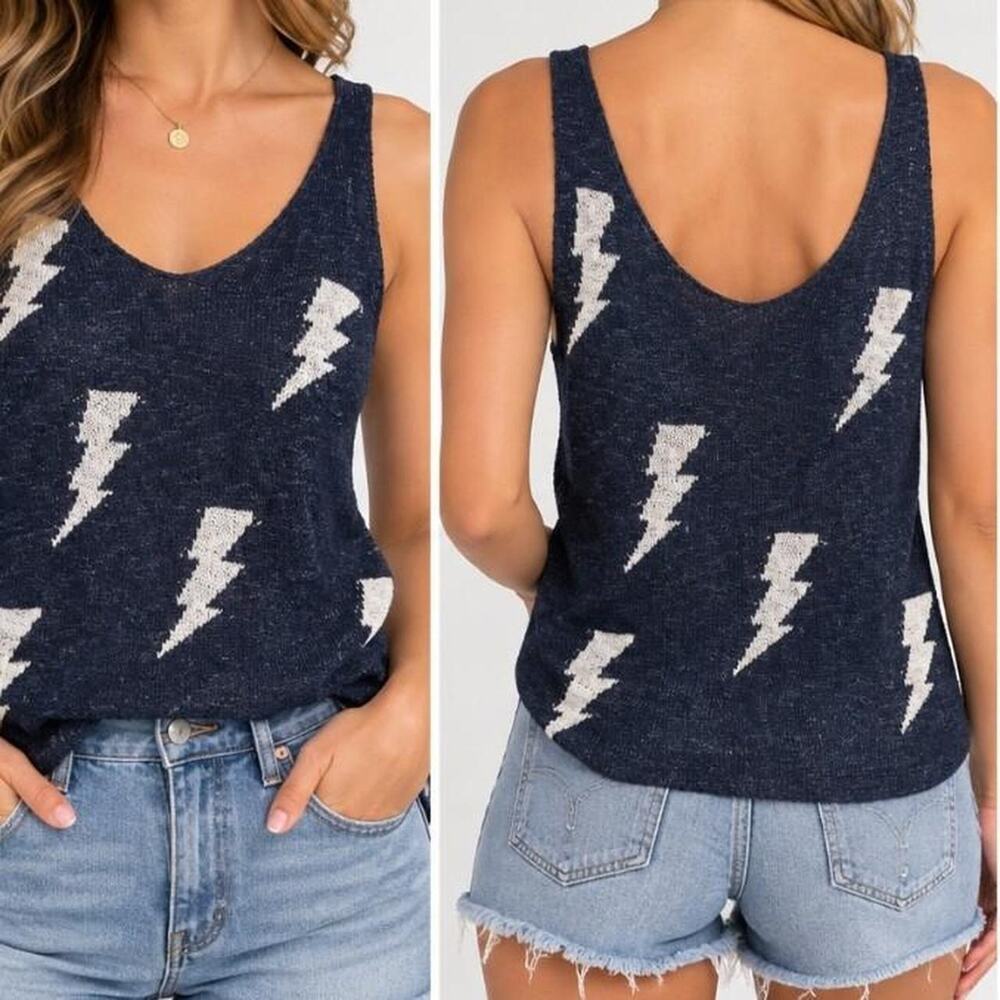ee:some navy blue knit thunder tank top